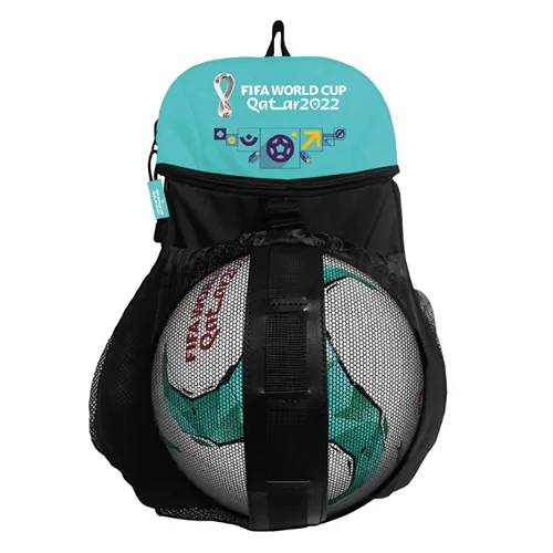 FIFA Football Backpack, Qatar World Cup 2022, 30 cm, Turquoise Dokkaner
